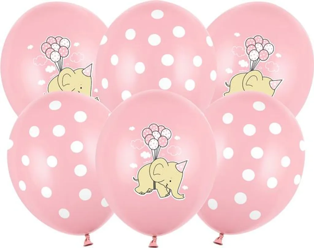 Décoration anniversaire fille ballons éléphant rose pastel 30cm par 50