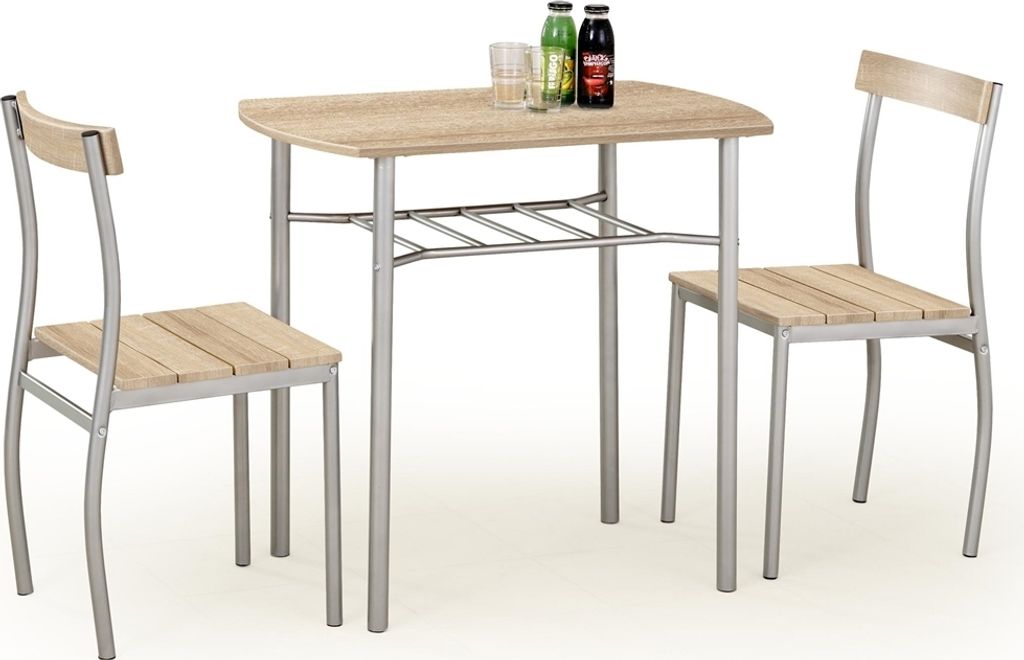Halmar Esszimmer-Set Lanze 1+2 - Dub-Sonoma / Stahl