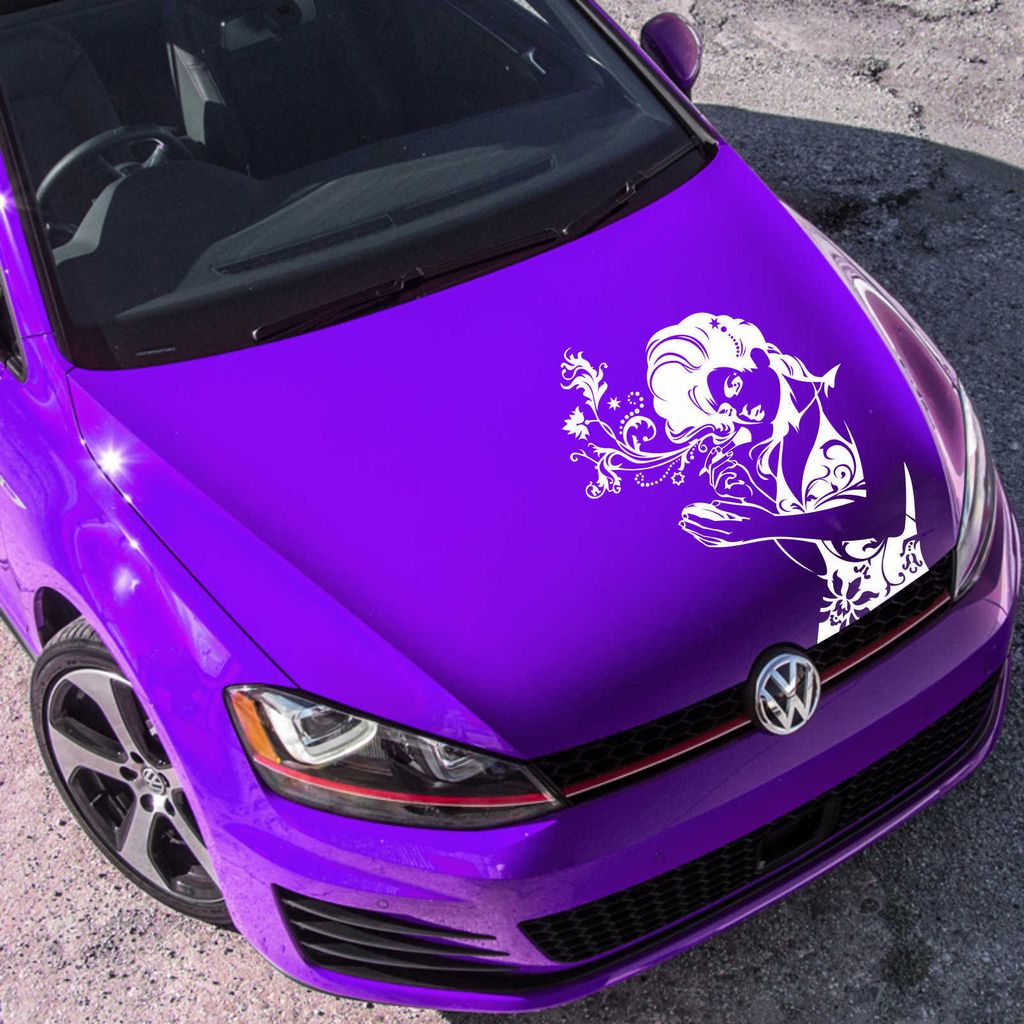 Aufkleber - Autoaufkleber "Glamour Fashion Girl" 80cm x 60cm Weiß - Tuning Carystyling Heckscheibe Auto