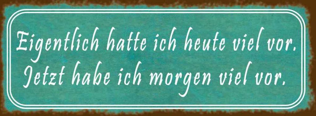 vianmo Holzschild 10x27 cm ich hatte heute viel vor Dekoration