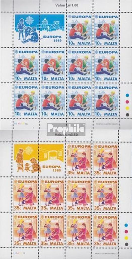 Briefmarken Malta 1989 Mi 816Klb-817Klb Kleinbogen (kompl.Ausg.) postfrisch Europa