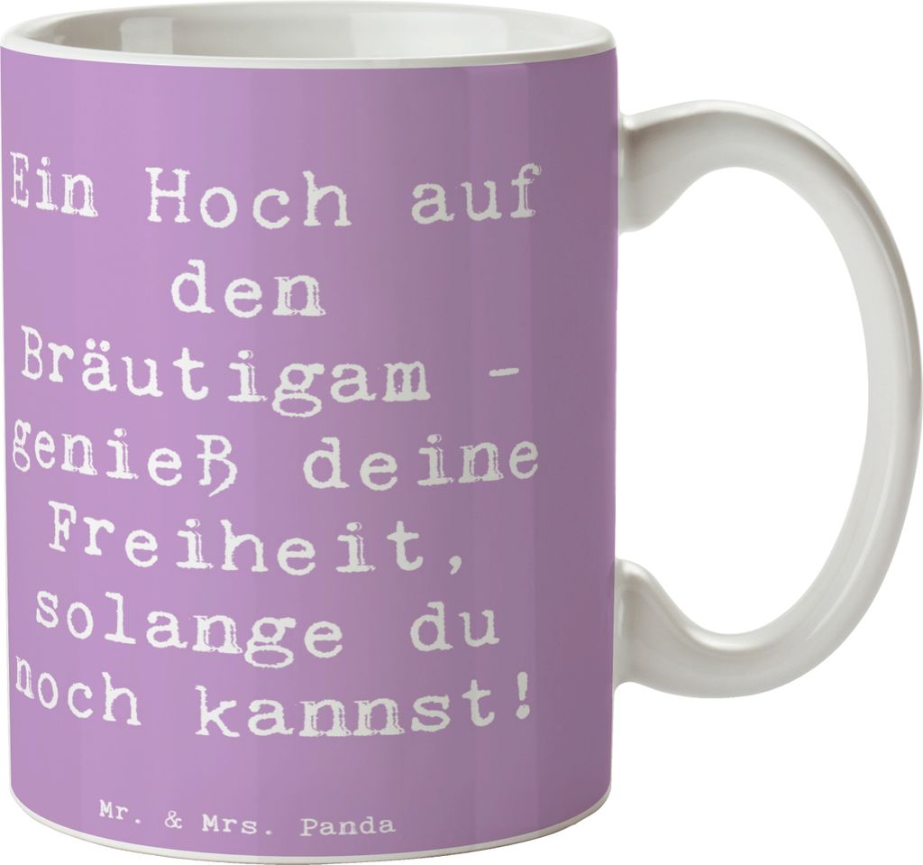 Mr. & Mrs. Panda Kaffeetasse Spruch Junggesellenabschied Feier - Lavendeltraum - Geschenk, Mottoparty, Trinkbecher, Bedruckte Tasse, Geschenke, Vor...