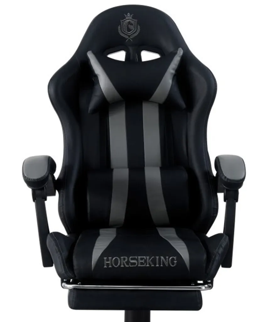 Chaise de jeu équestre avec pied pivotant coloris gris - Modèle G-75