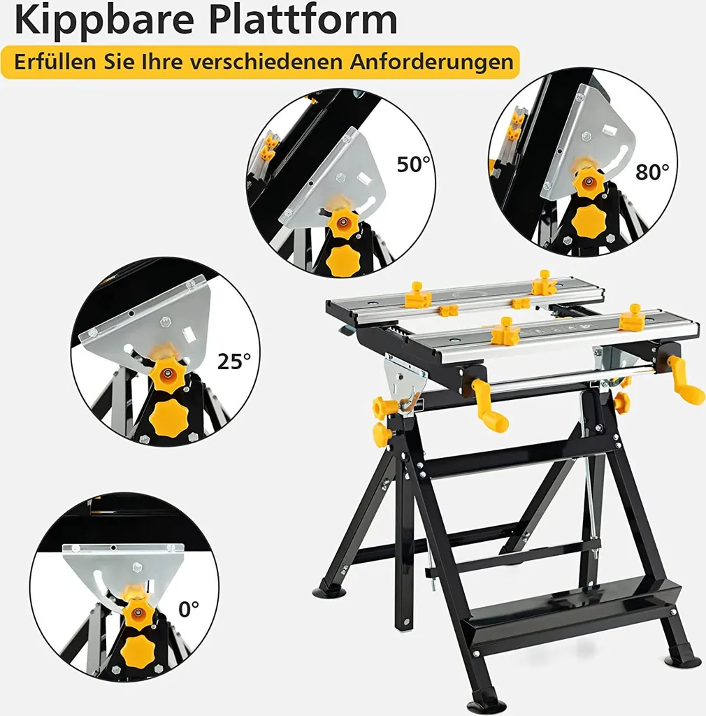 Table d'atelier réglable en hauteur et inclinable, charge max 100 kg - 3