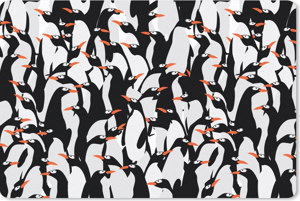 MuchoWow Mauspad Mousepad Pinguine - Tiere - Muster - Zentangle 27x18 cm - Mousepads - Maus Mat - Pad - Mausunterlage - Büroartikel - Desk Matten
