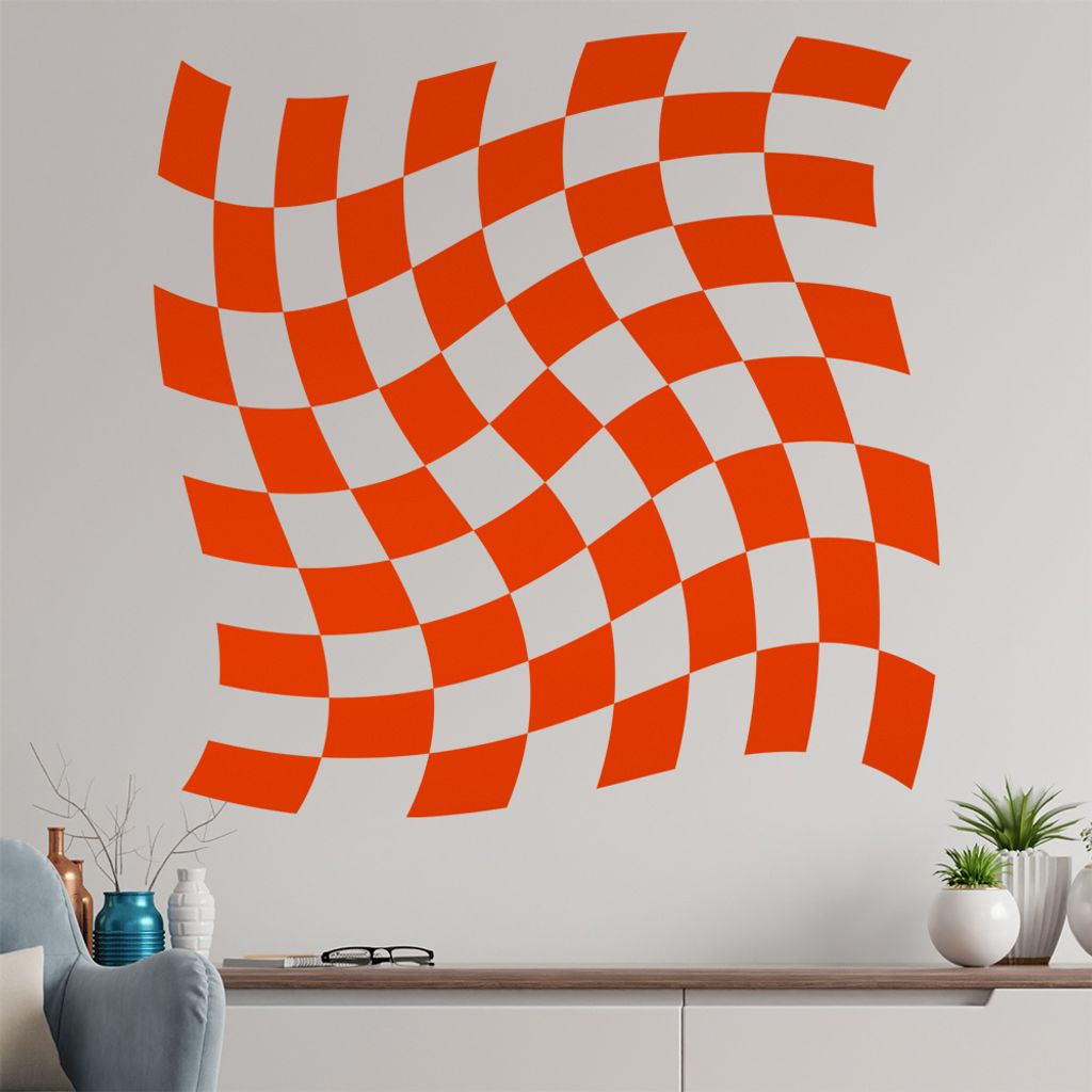 Karo verdreht Wandtattoo in 6 Größen - Wandaufkleber Wall Sticker - Dekoration, Küche, Wohnzimmer, Schlafzimmer, Badezimmer