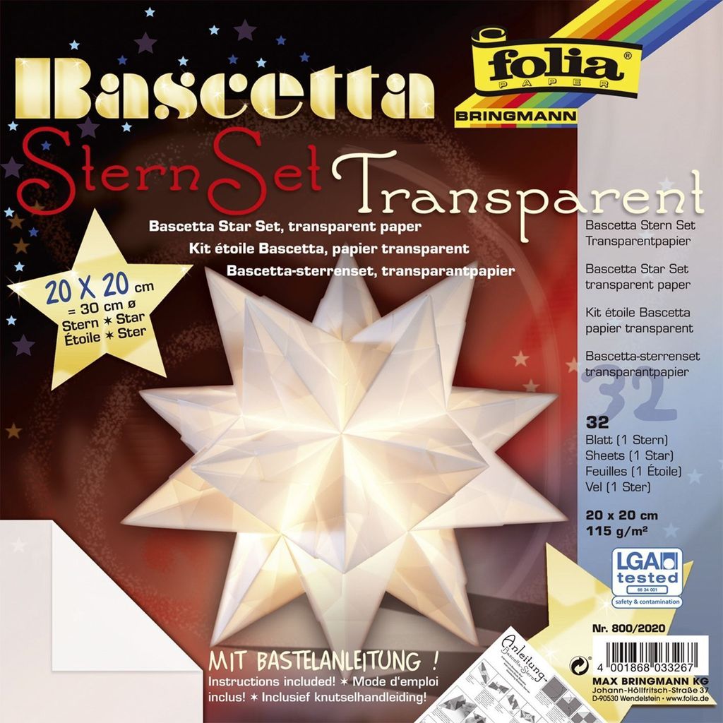 Folia 800/2020 Bascetta hviezda biela transparentná Ø 30 Obrázok produktu 