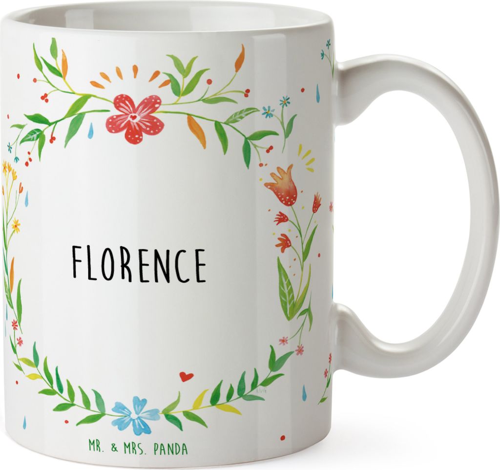 Mr. & Mrs. Panda Kaffeetasse Florence - Geschenk, Teetasse, Tasse, Pott, Kaffeebecher, Keramiktasse
