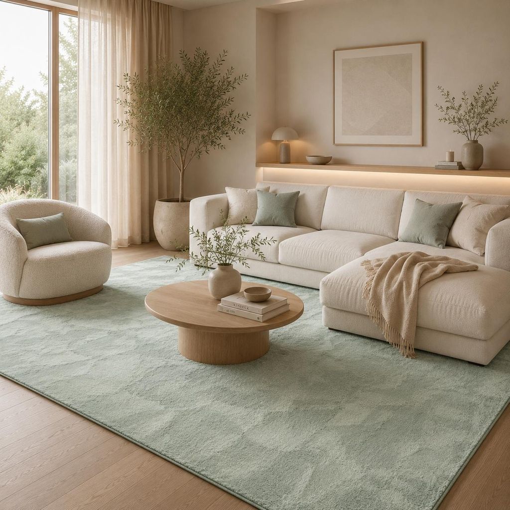 Luxus Super Soft Fellteppich Pearl Grün, Größe:160x230 cm Produktbild 