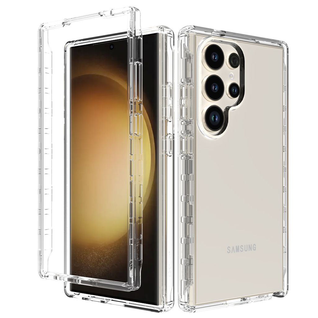 Galaxy S25 Ultra Hülle, Hybrid Transparente Rückseite Robust TPU Bumper Rutschfest Stoßfest Ganzkörper Schutzhülle für Samsung Galaxy S25 Ult...