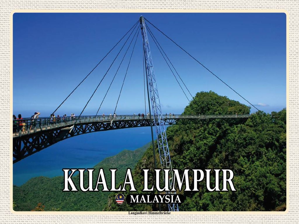 vianmo Holzschild 30x40 cm Kuala Lumpur Malaysia Langindkavi Bildmotiv Reisemotiv Abenteuer Reisen