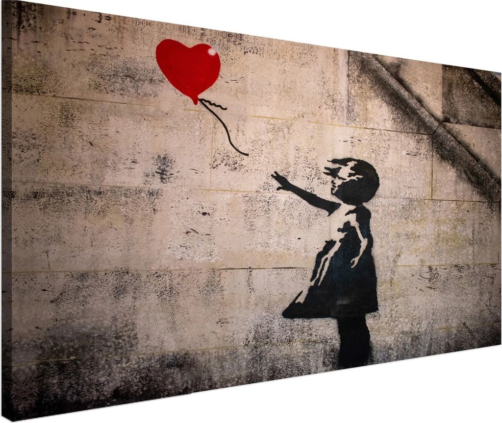 Modernes Leinwandbild Mädchen mit Luftballon, Banksy Bild 80x120cm