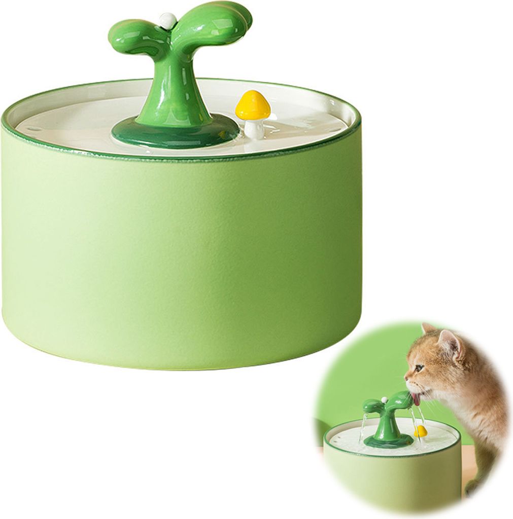 Wasserspender für Katzen aus Keramik, leiser automatischer Produktbild 