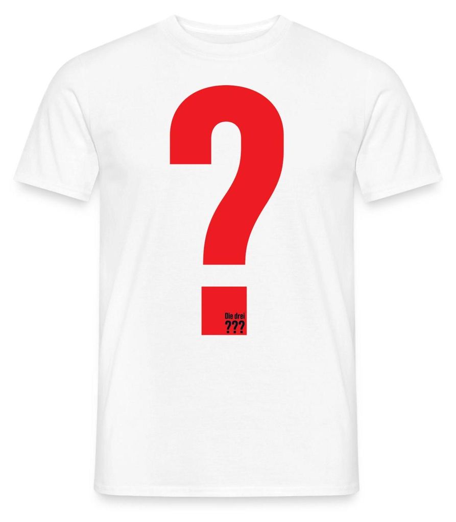 Spreadshirt Die Drei Fragezeichen Kostüm Bob Fasching Karneval Outfit Männer T-Shirt, 4XL, Weiß