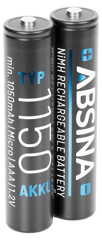 ABSINA 2x AAA Akku 1150 NiMH - Akkus AAA Micro mit 1,2V & Produktbild 