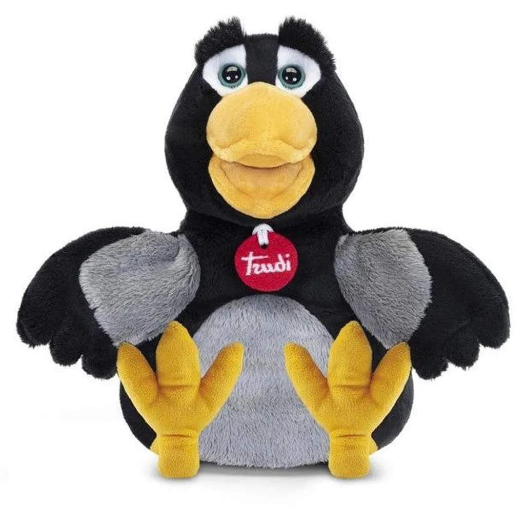 Corbeau Trudi en Peluche Souple : Finition Artisanale 25 cm s-29229