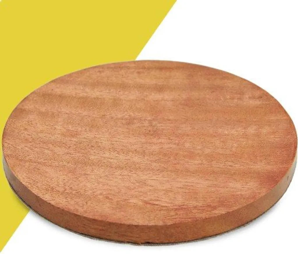 Support bougies bois de manguier 8 cm finition artisanale pour baptême