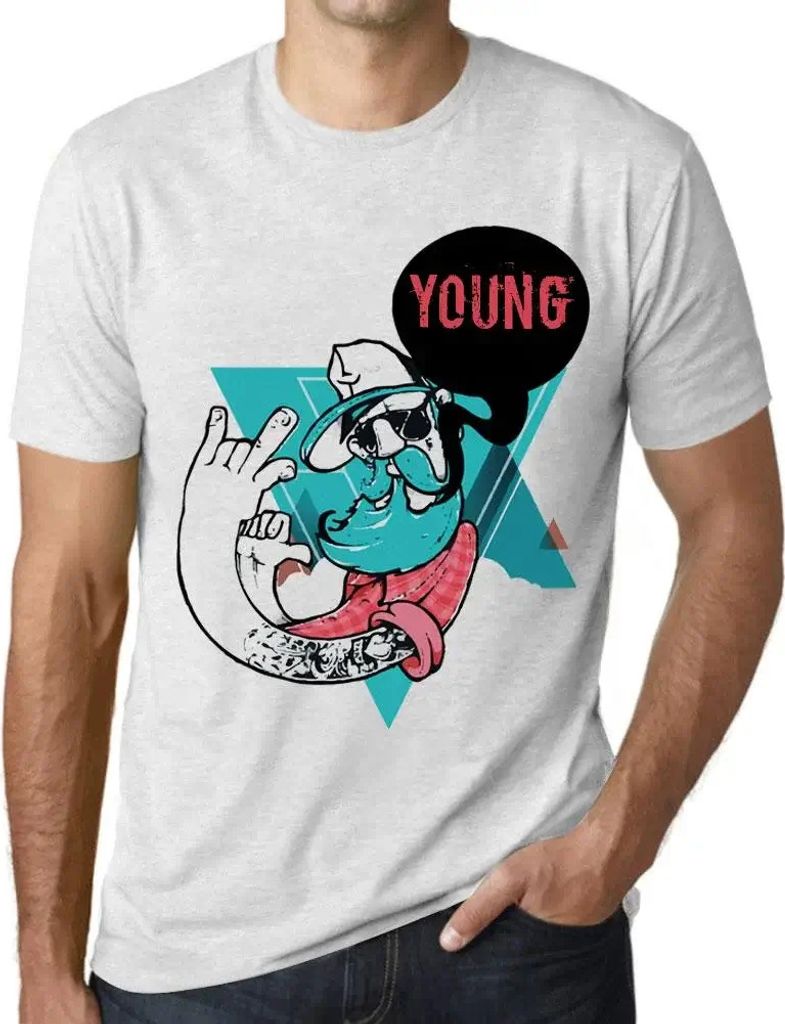 Herren Grafik T-Shirt Funky Grampa Young Öko-Verantwortlich Vintage Jahrgang Kurzarm Lustige Druck Geburtstag Geschenk Mann