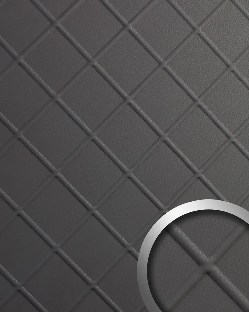 Décoration murale effet cuir gris pour chambre et bureau WallFace 19546 2,6 m2