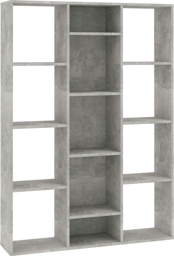 Raumteiler/Bücherregal Betongrau 100x24x140 cm Holzwerkstoff