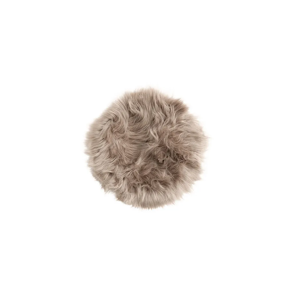 Coussin Rond Katy pour Petit Chien ou Chat en Fourrure Marron Ø34cm