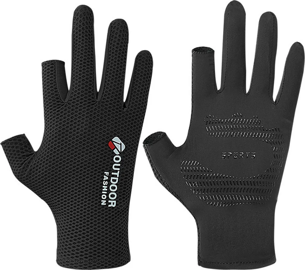 INF Guanti traspiranti a due dita - taglia unica Nero