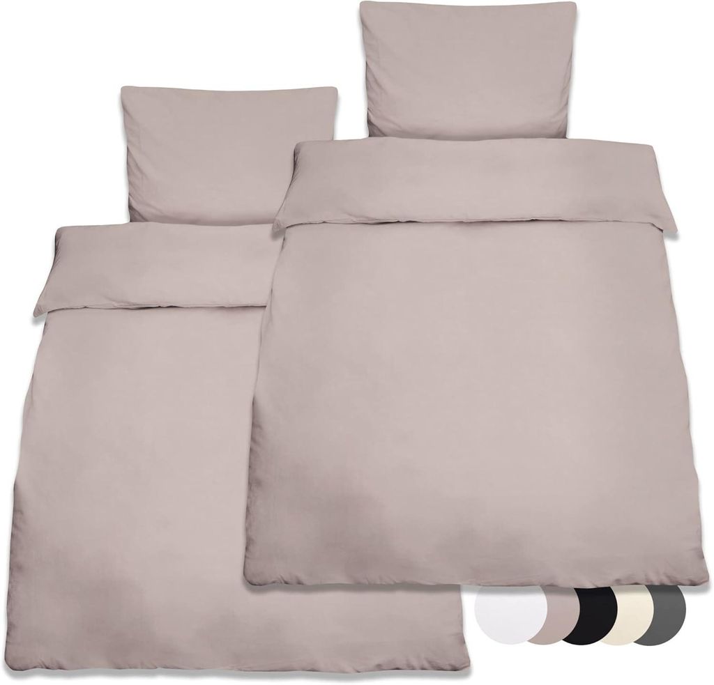 Beautissu 2er Set Renforcé Bettwäsche Set Julie, 155x200cm, Produktbild 