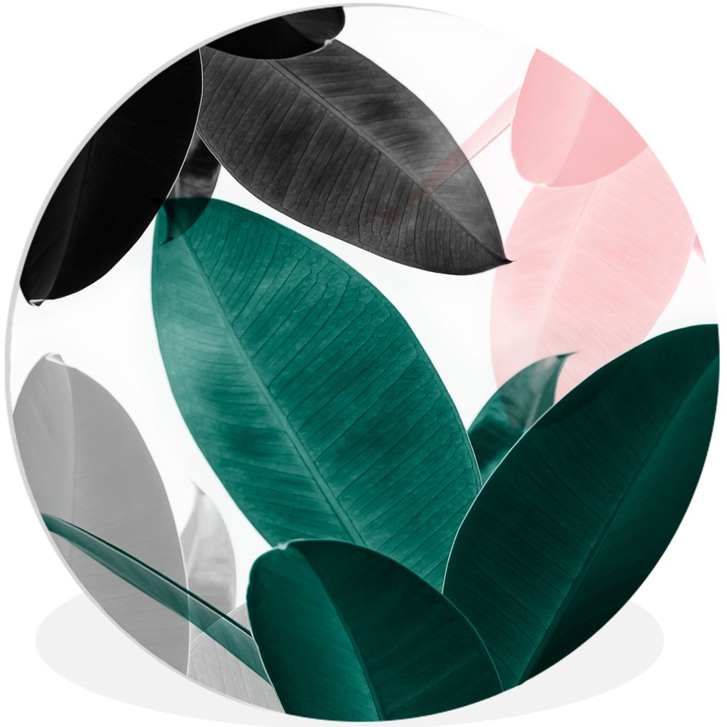 MuchoWow Rundes Wandbild - Runde Bilder Pflanzen - Grün - Natur - Blätter Ø 60 cm Kreis Wanddekoration Kunststoff - Wandkreis - Wandschmuck - ...