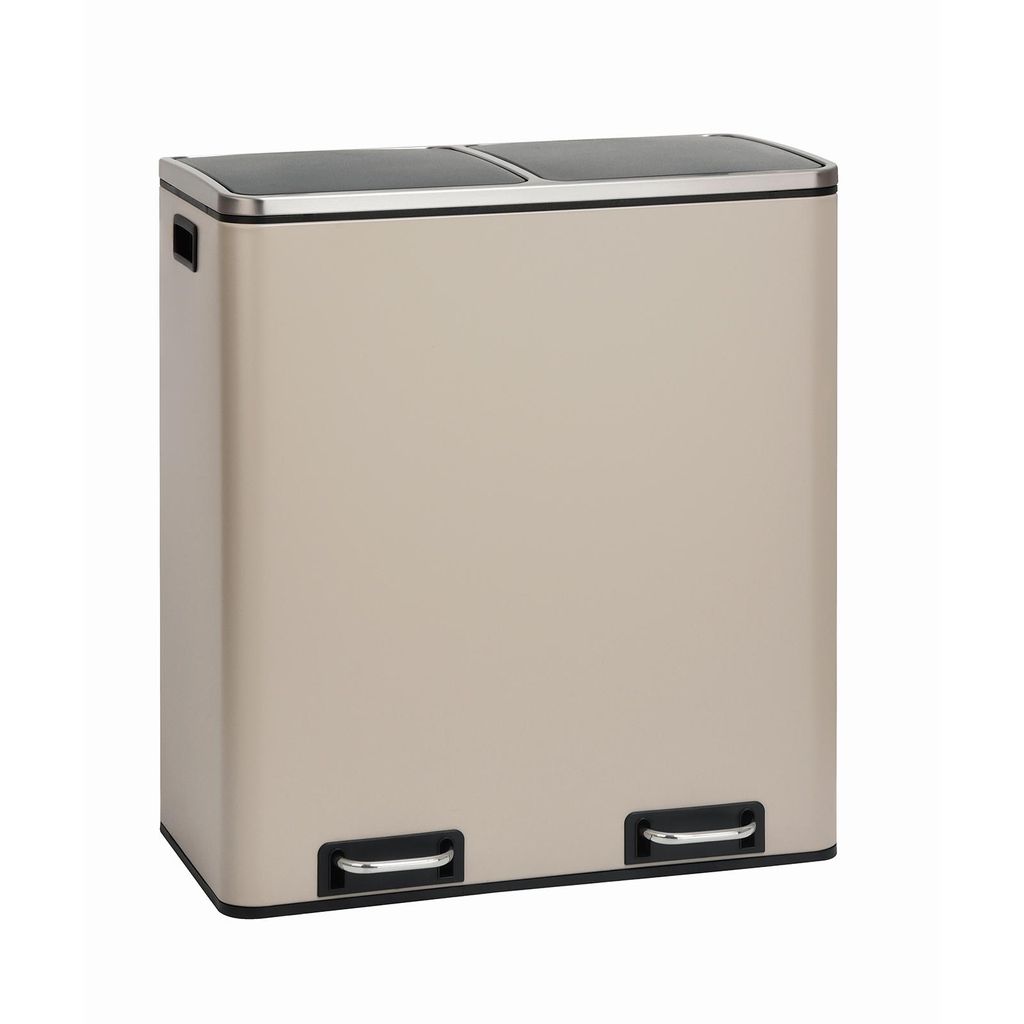 TM2X30 Treteimer 60 Liter Mülleimer Küchen-Ordnung Trennsystem Taupe