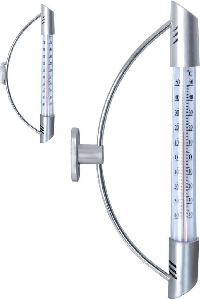 Fensterthermometer, Aussen, Garten, Balkon, Window Thermometer, Silber