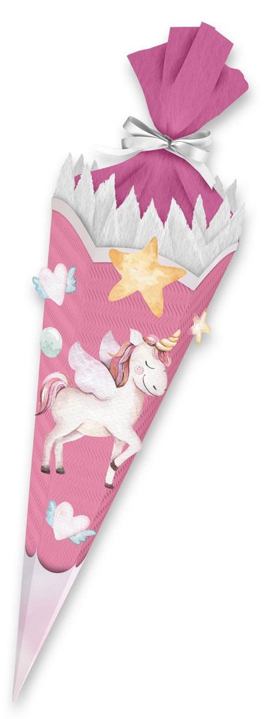 itenga SCHULTÜTEN Bastelset 68cm - Einhorn Wasserfarben - Produktbild 