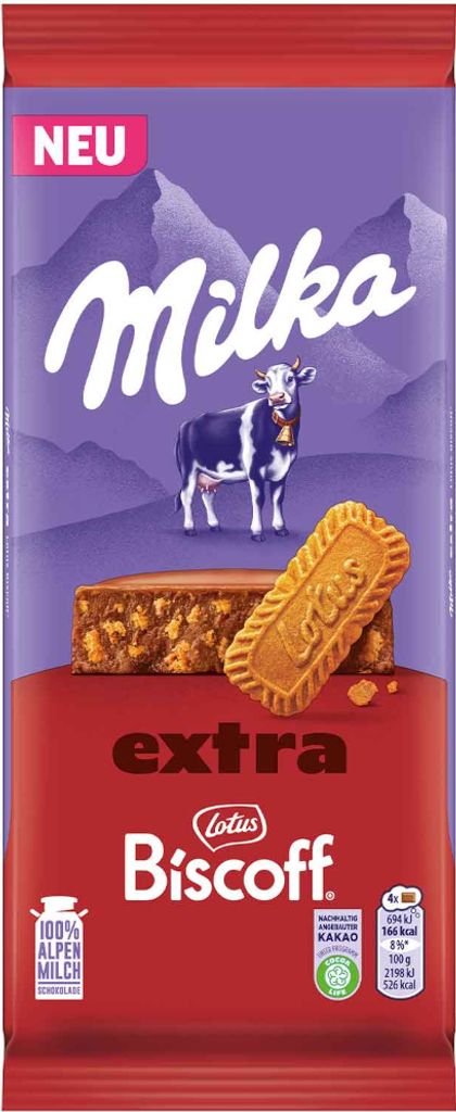 Milka EXTRA Lotus Biscoff Alpine mliečna čokoláda 190g Obrázok produktu 