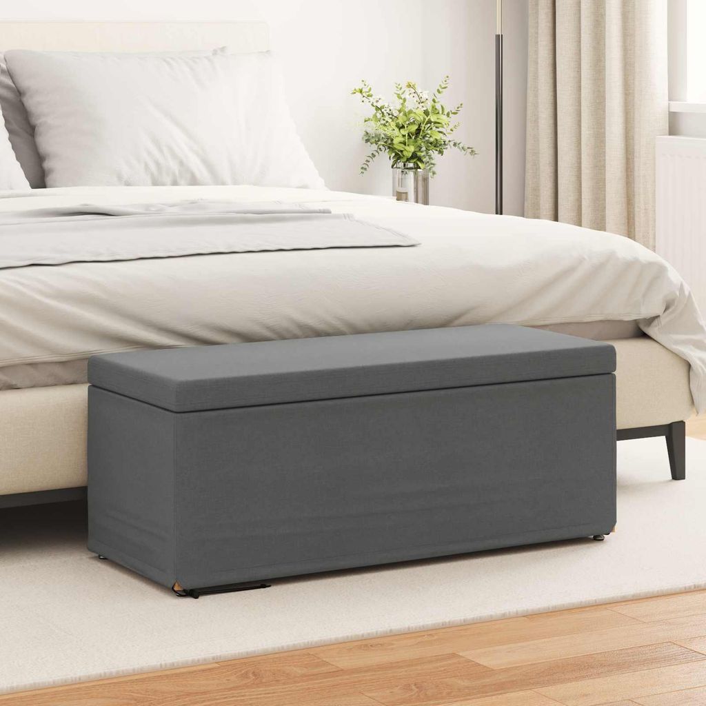 "Schlussverkauf" Hocker Dunkelgrau 101x41x40 cm Stoff und Pressholz - Barhocker C633