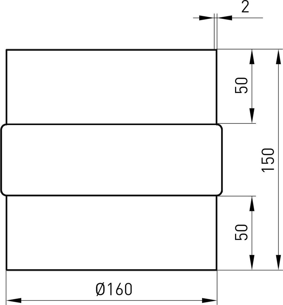 Raik Basic Adapter 160mm schwarz L: 150mm für Rauchrohr / Ofenrohr