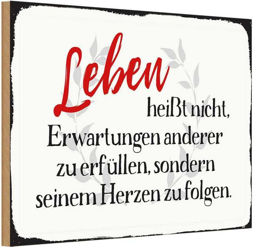 vianmo Holzschild 12x18 cm Leben Erwartungen Herz Spruch Zitat