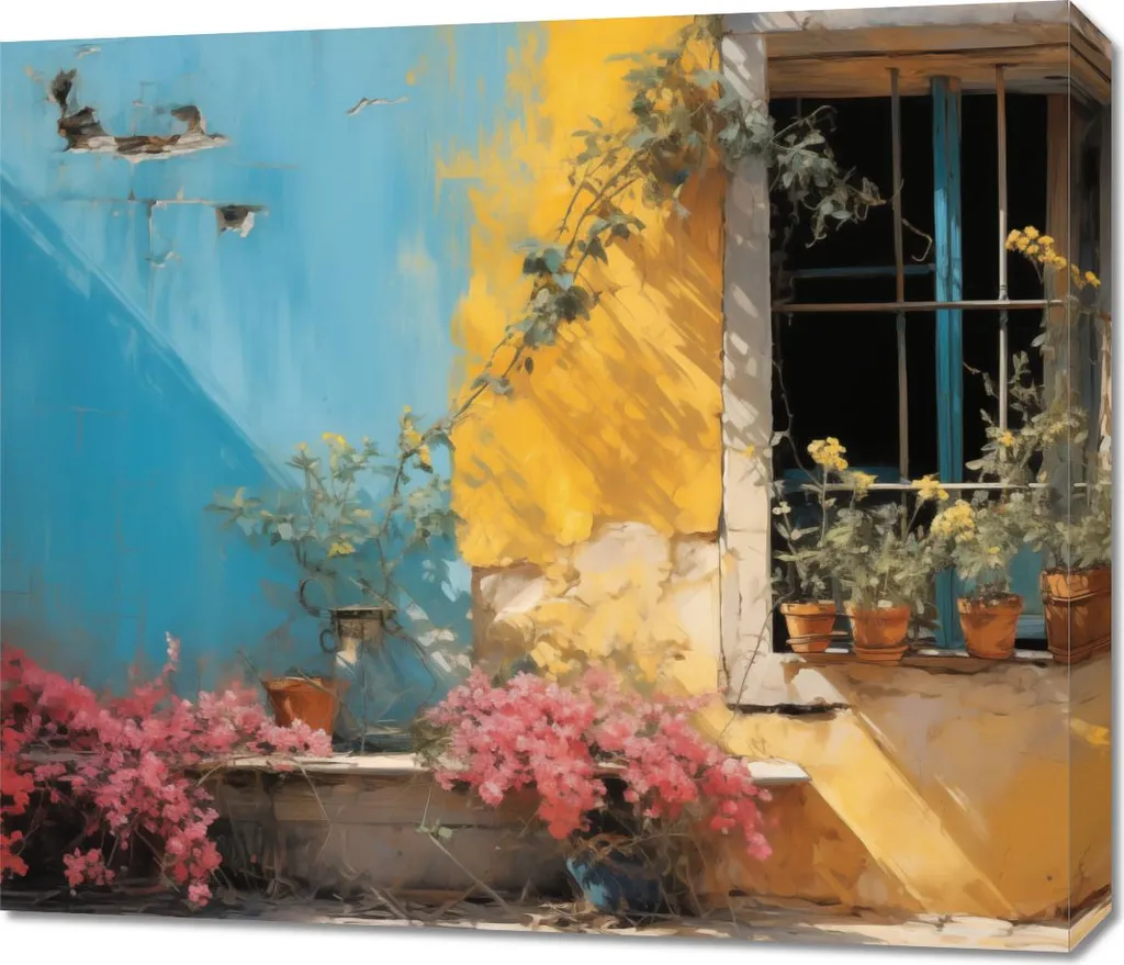 Tableau Image 70 x 60 cm Rue Ensoleillée Décoration Murale Salon