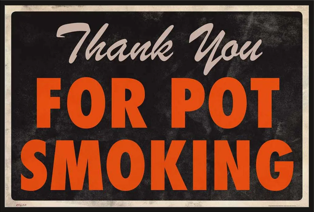 Cadre Shinsuke noir avec affiche Dope Pot Smoking et vitre acrylique