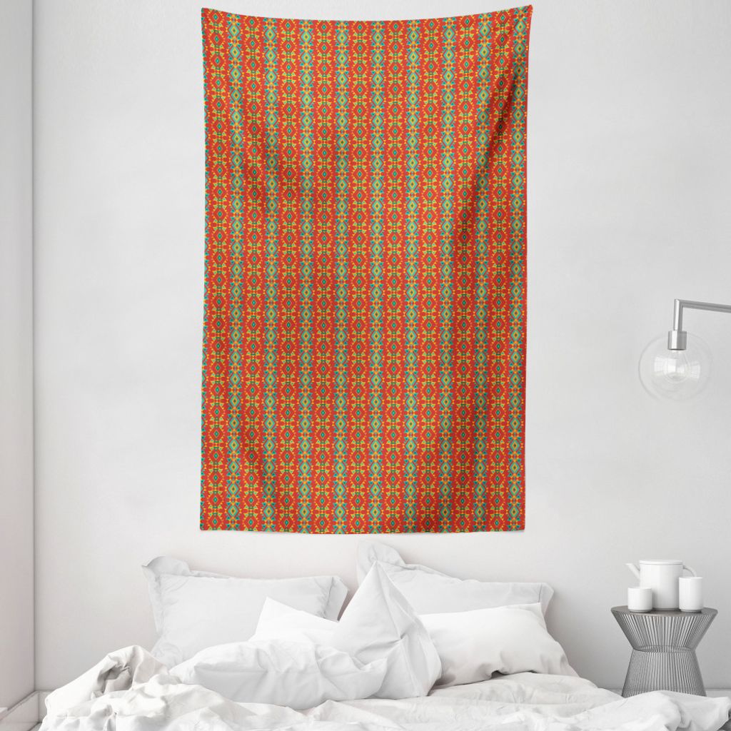 ABAKUHAUS Boho Wandteppich und Tagesdecke, Retro Inspirations aus Weiches Mikrofaser Stoff Waschbar ohne Verblassen Digitaldruck, 140 x 230 cm, Meh...
