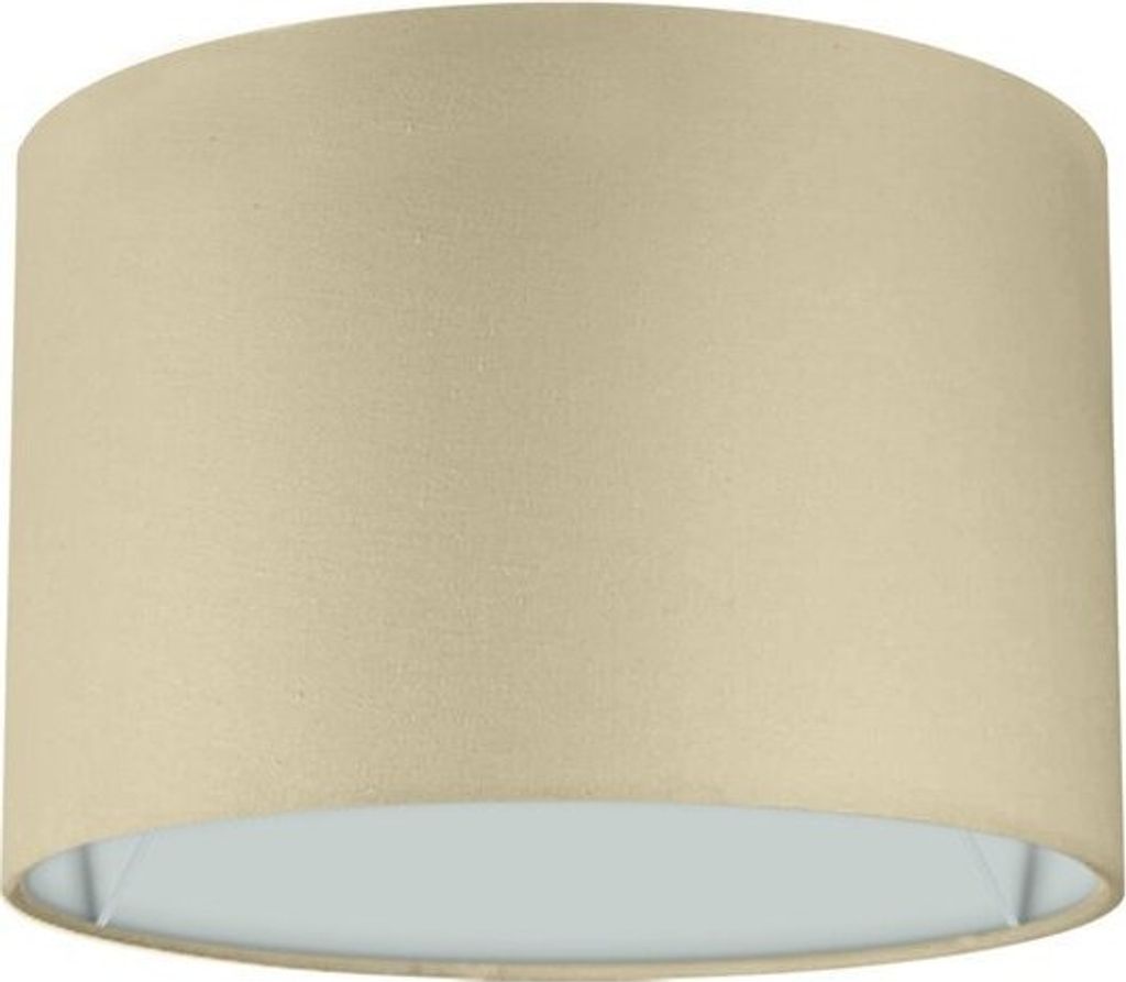 Wogati Premium Lampenschirm E14/E27 Baumwolle|Farbe: Beige/Größe: Ø22cm Höhe 17cm