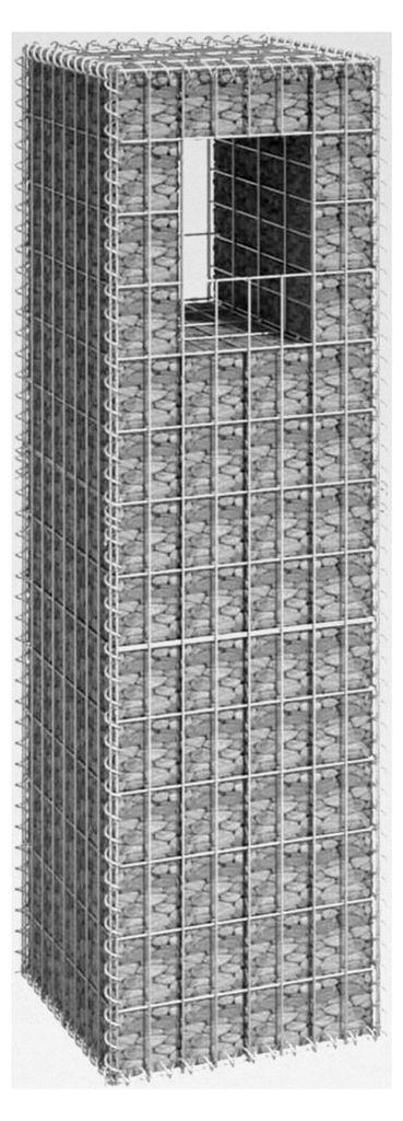 Gabionenkorbpfosten 40x40x140 cm aus Eisen