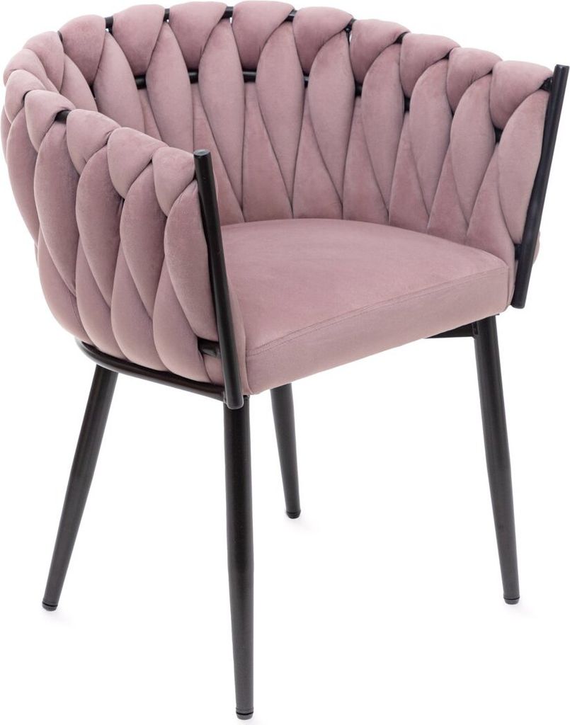 HOMLA Krzesło PRINSSI welurowe różowe 63x58x71 cm Zdjęcie produktu 