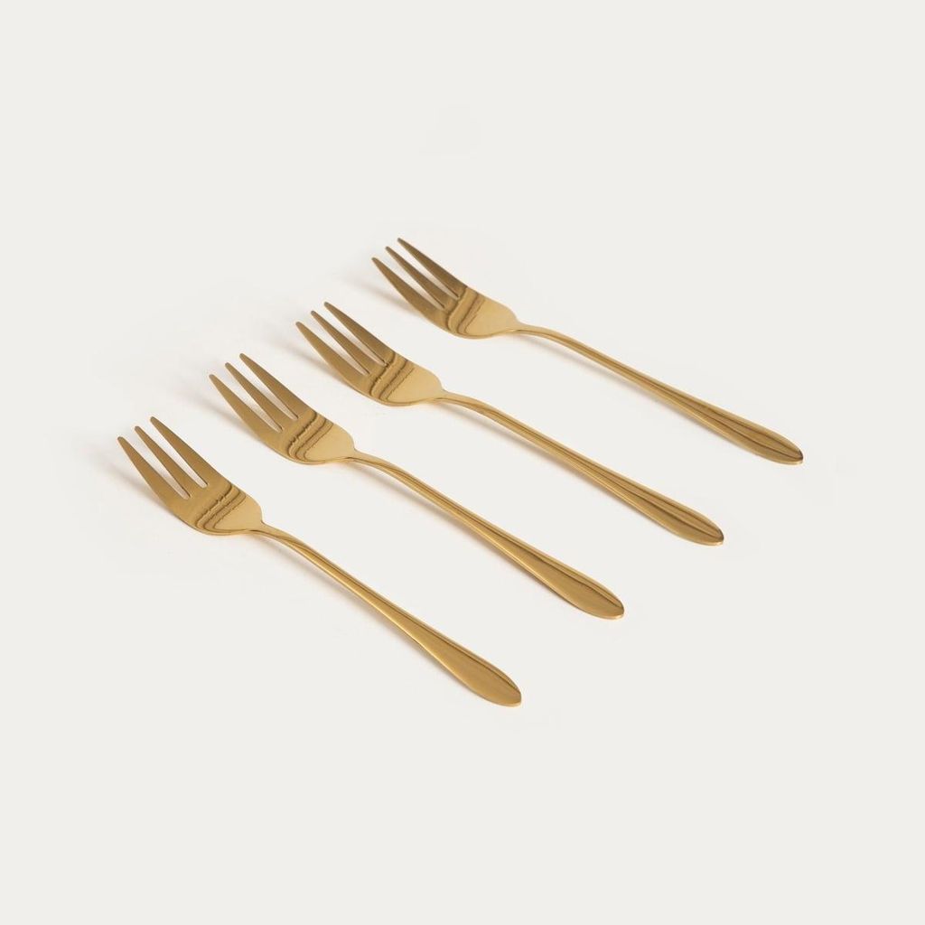 HOMLA ABELE-Set mit 4 goldenen Dessertgabeln Produktbild 