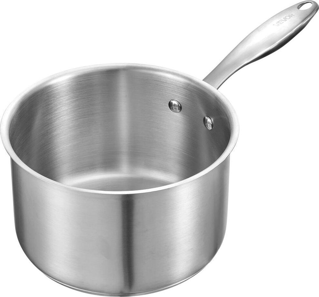 2.5 QT Saucepan with Steamer, Stainless Steel Saucepan with Glass Lid, Multipurpose Nonstick Stainless Steel Sauce Pot with Ergonomic Handle, Frien...
