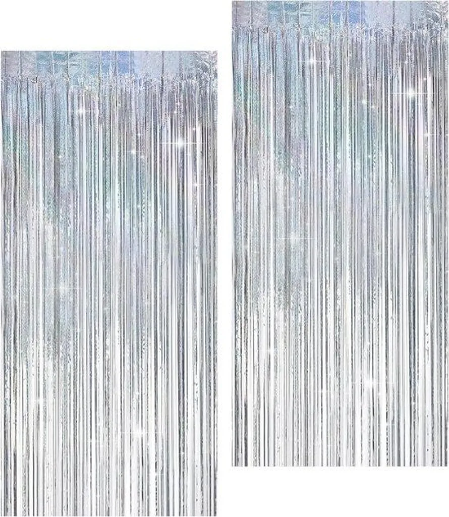 Rideaux réfléchissants ultra-brillants - Lot de 2 pans argent 100x250 cm