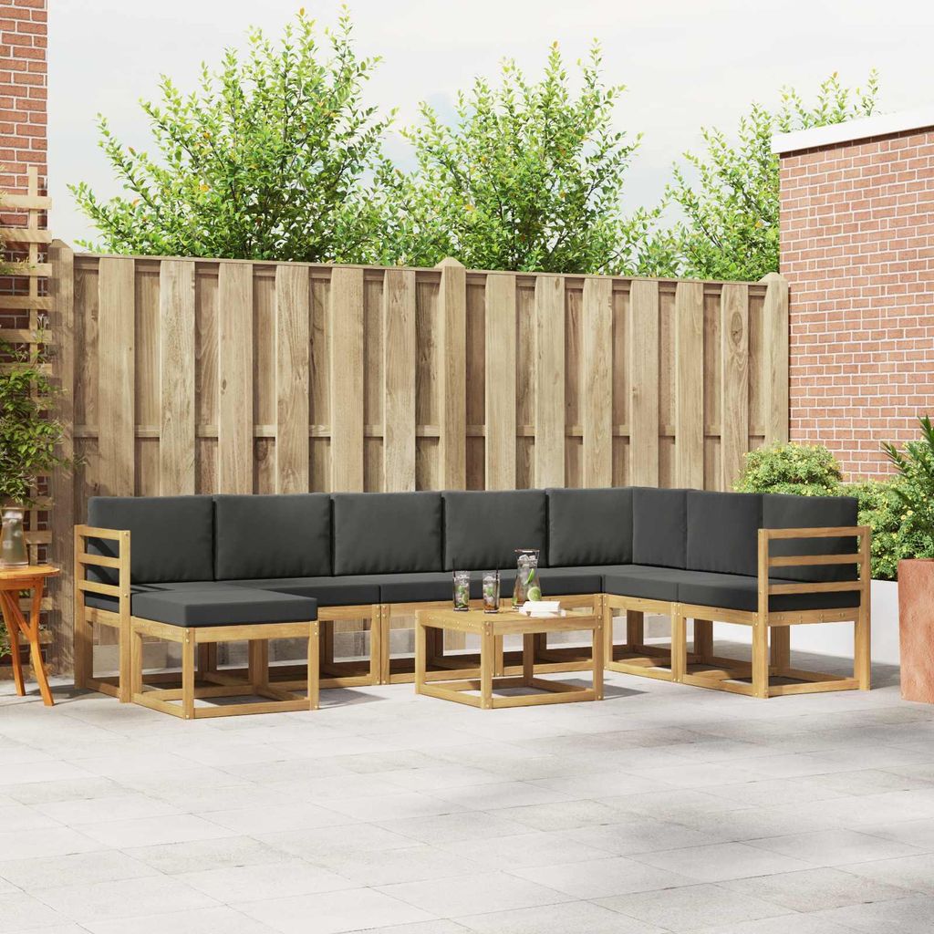 Möbel Outdoor-Sofagarnitur mit Kissen 9 pcs Weiß und AnthrazitGartensofas - Gartensofas c3234