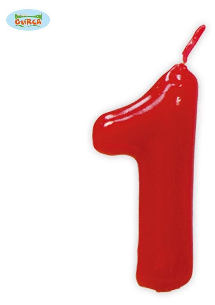Geburtstagskerze Zahl 1 in Rot, ca. 5,5 cm Produktbild 