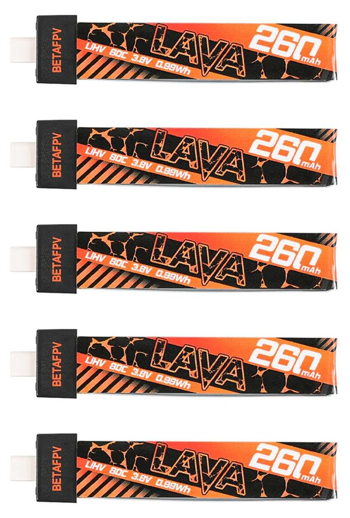 BetaFPV Lipo Akku LAVA BT2.0 260mAh 1S 80C 5 Stück Produktbild 