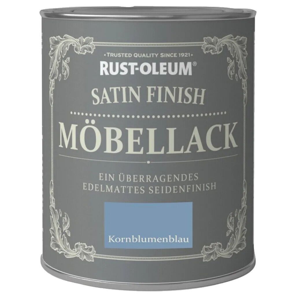 Rust-Oleum Satin Finish Möbellack Vintage/Shabby Look, ver.Farben 750ml, Farbton:Kornblumenblau