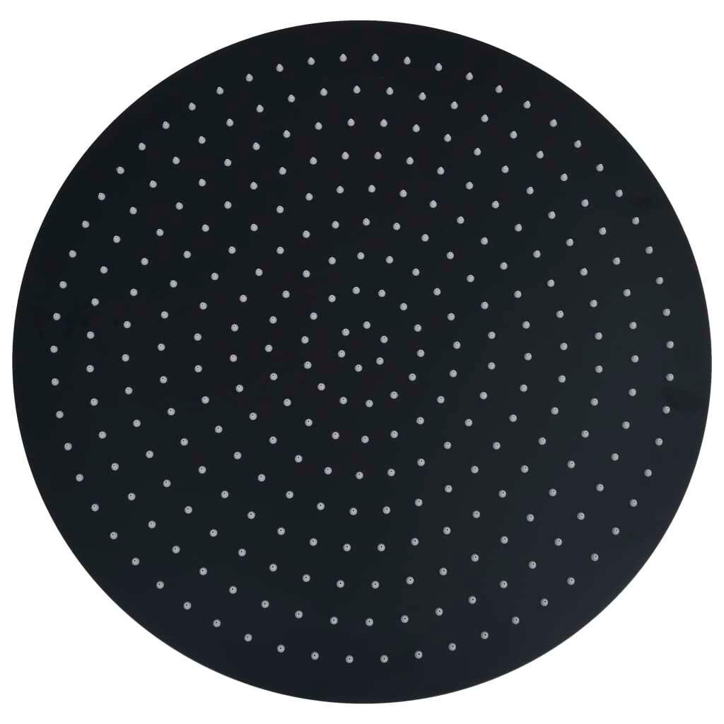 VidaXL Rain, Regenduschkopf, Schwarz, Silikon, Edelstahl, Produktbild 