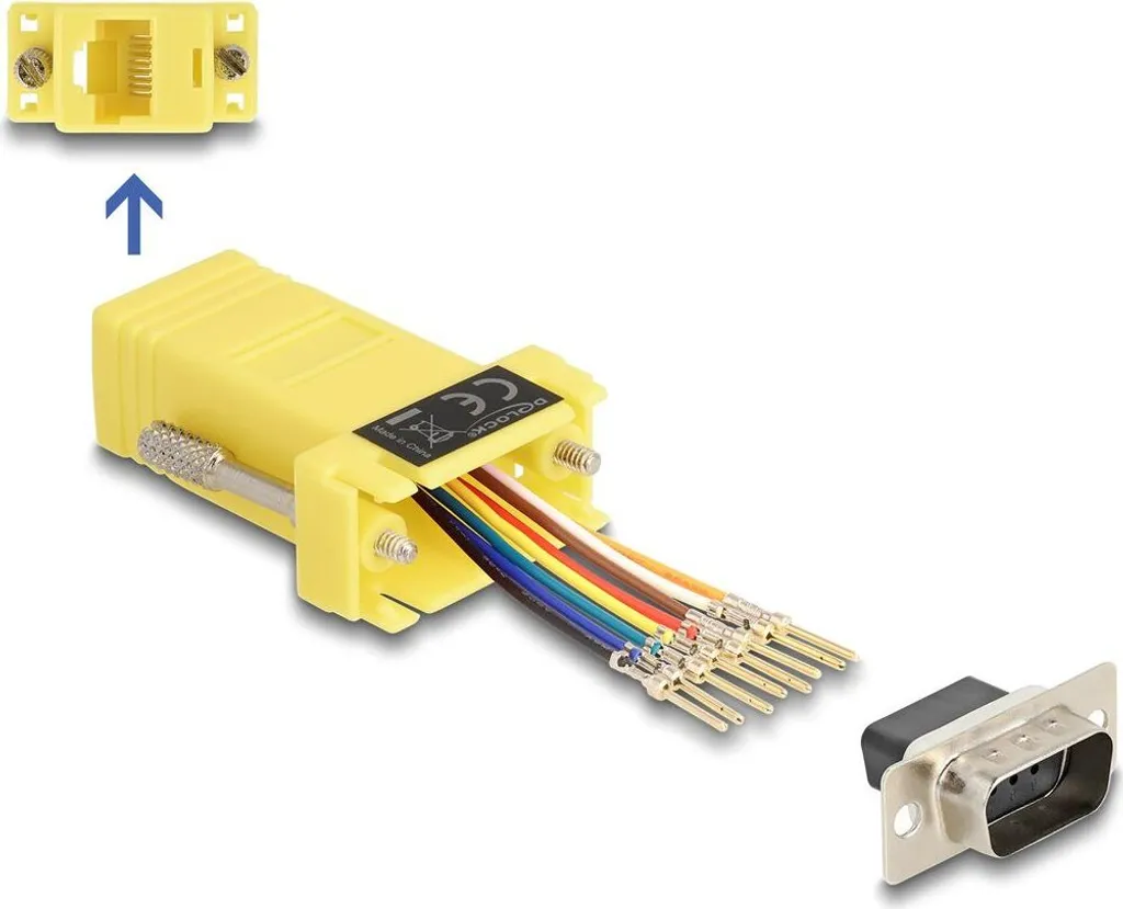 Delock Adattatore D-Sub9 a RJ45 Giallo Kit Montaggio Professionale